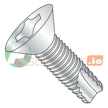 Newport Fasteners Thread Cutting Screw, #10-32 x 5/8 in, Zinc Plated Steel Flat Head Phillips Drive, 8000 PK 310208
